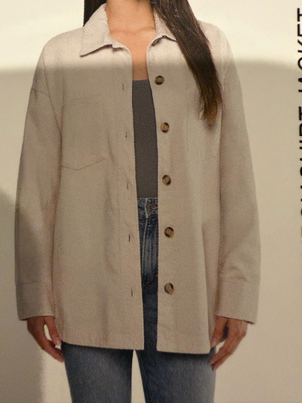 Matty M Cream Utility Shirt Jacket